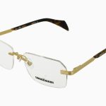 YELLOW GOLD FRONT AND TEMPLE DRK AVANA PLASTIC TIP METAL FRAME