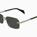 SILVER FRONT/TEMPLE BLACK ETIP FULL DARK SMOKE LENSES METAL SUNGLASS