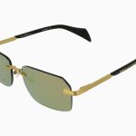 YELLOW GOLD FRONT/TEMPLE BLACK ETIP FULL GOLD MIRR LENSES METAL SUNGLASS