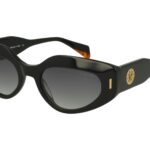 BLACK FRONT/TEMPLE GR DARK GREY LENSES PLASTIC SUNGLASSES