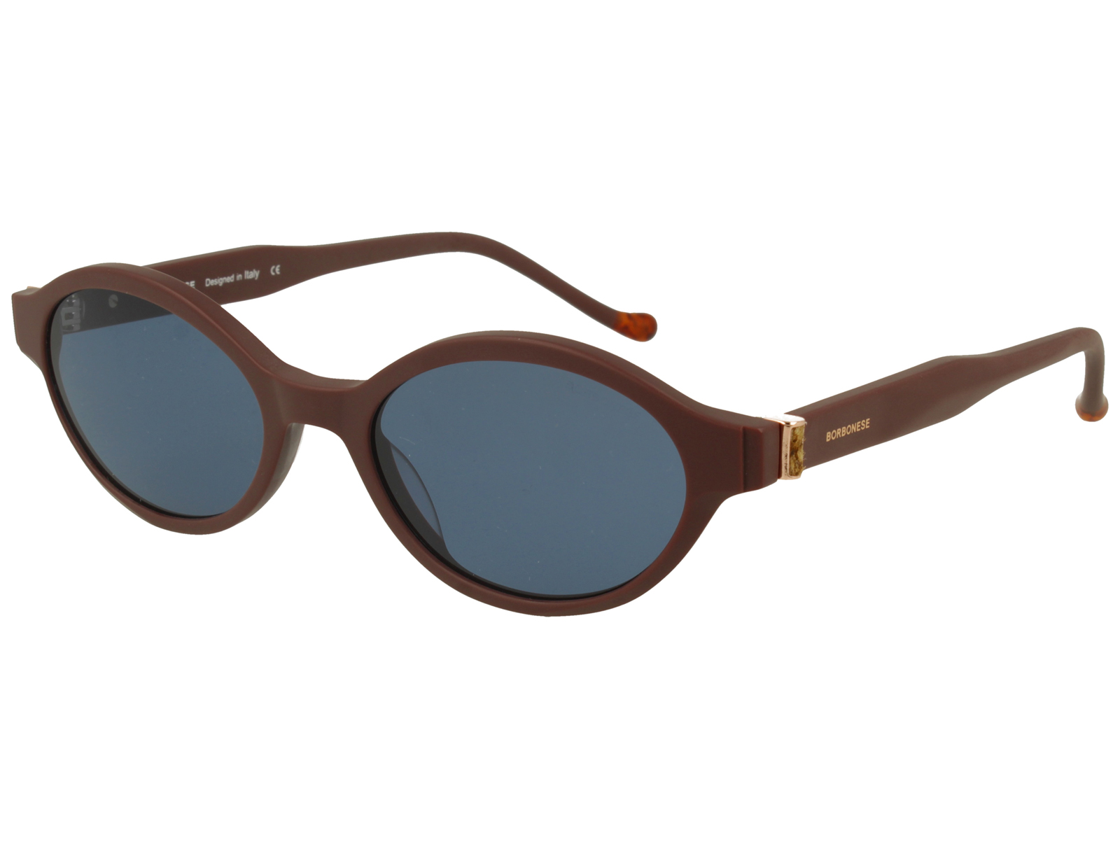 Borbonese BES.7174.05 PRUUNE MATT FRONT/TEMPLE FULL BLUE LENSES PLASTIC SUNGLASSES