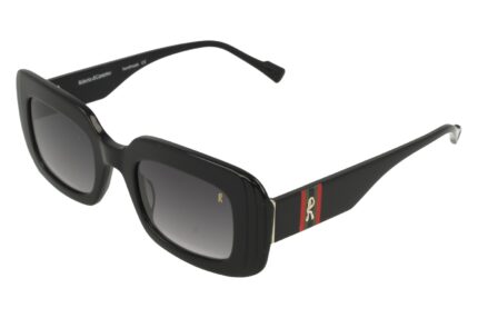 BLACK FRONT/TEMPLE GRAD DARK GREY LENSES PLASTIC SUNGLASSES