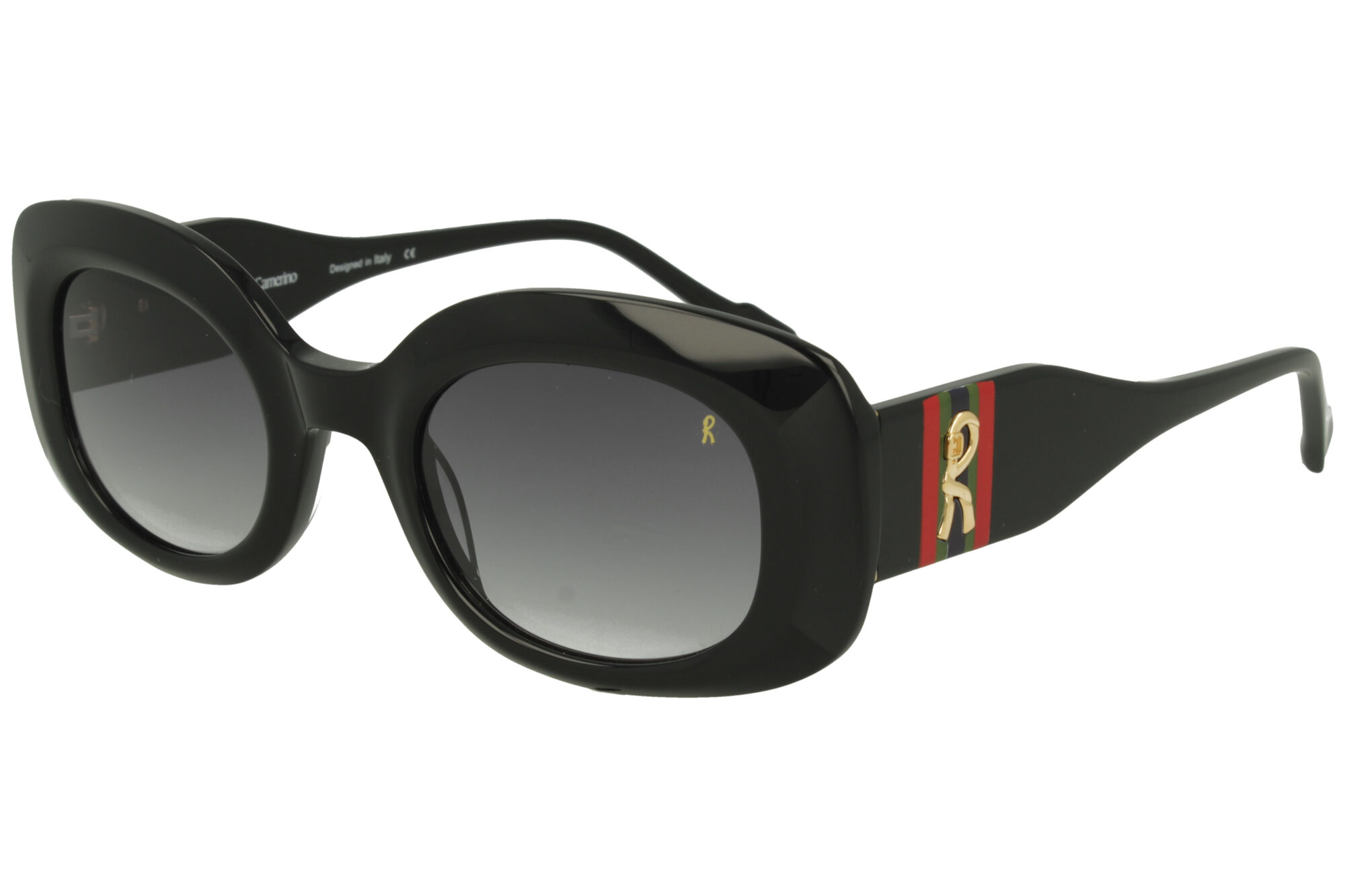 Roberta Di Camerino RDS.511.00 BLACK+BLK MATT FRONT/TEMPLE GRAD DARK GREY LENSES PLASTIC SUNGLASSES
