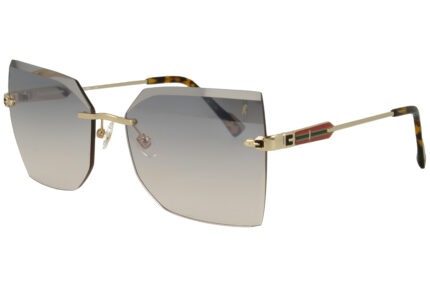 SHINY GOLD FRONT/TEMPLE DRK AVANA AC TIP BIGR BLU PINK MIRR LENS METAL SUNGLASS