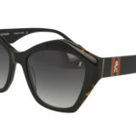 BLACK FRONT/TEMPLE DRK AVANA CIL GR DRK GREY LENSES PLASTIC SUNGLASSES