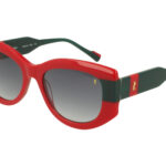 FULL RED+OTTANIUM FRONT/TEMPLE GR DRK GBLUE LENSES PLASTIC SUNGLASSES
