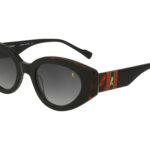 BLACK/DARK AVANA FRONT/TEMPLE GR DRK GREY LENSES PLASTIC SUNGLASSES