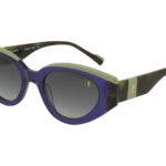 XTAL DRK VIOLET/AV GREEN ORANGE/SAGE FRONT/TEMPLE GR DRK BLU LENS PLAST SUNGLASS