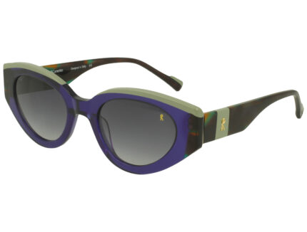 XTAL DRK VIOLET/AV GREEN ORANGE/SAGE FRONT/TEMPLE GR DRK BLU LENS PLAST SUNGLASS