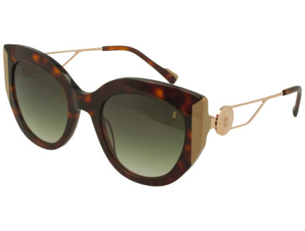 DARK AVANA/DOVE FRONT/TEMPLE GR DRK GREEN LENSES PLASTIC SUNGLASSES