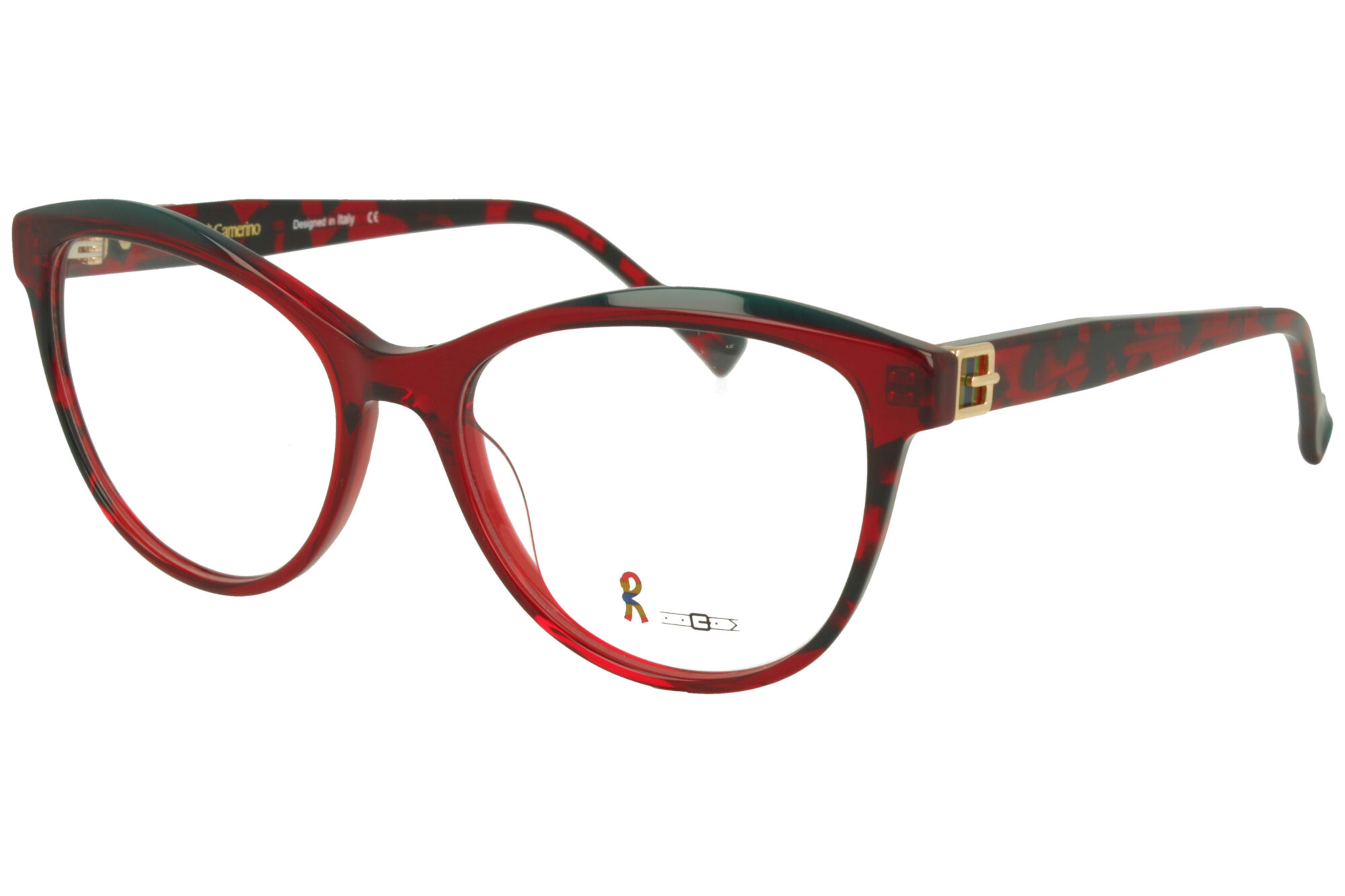 Roberta Di Camerino RDV.327.03 XTAL DRK RED FRONT AV.RED TEMPLE OTTANIUM+AVANA RED FRONT BONDING PLASTIC FRAME