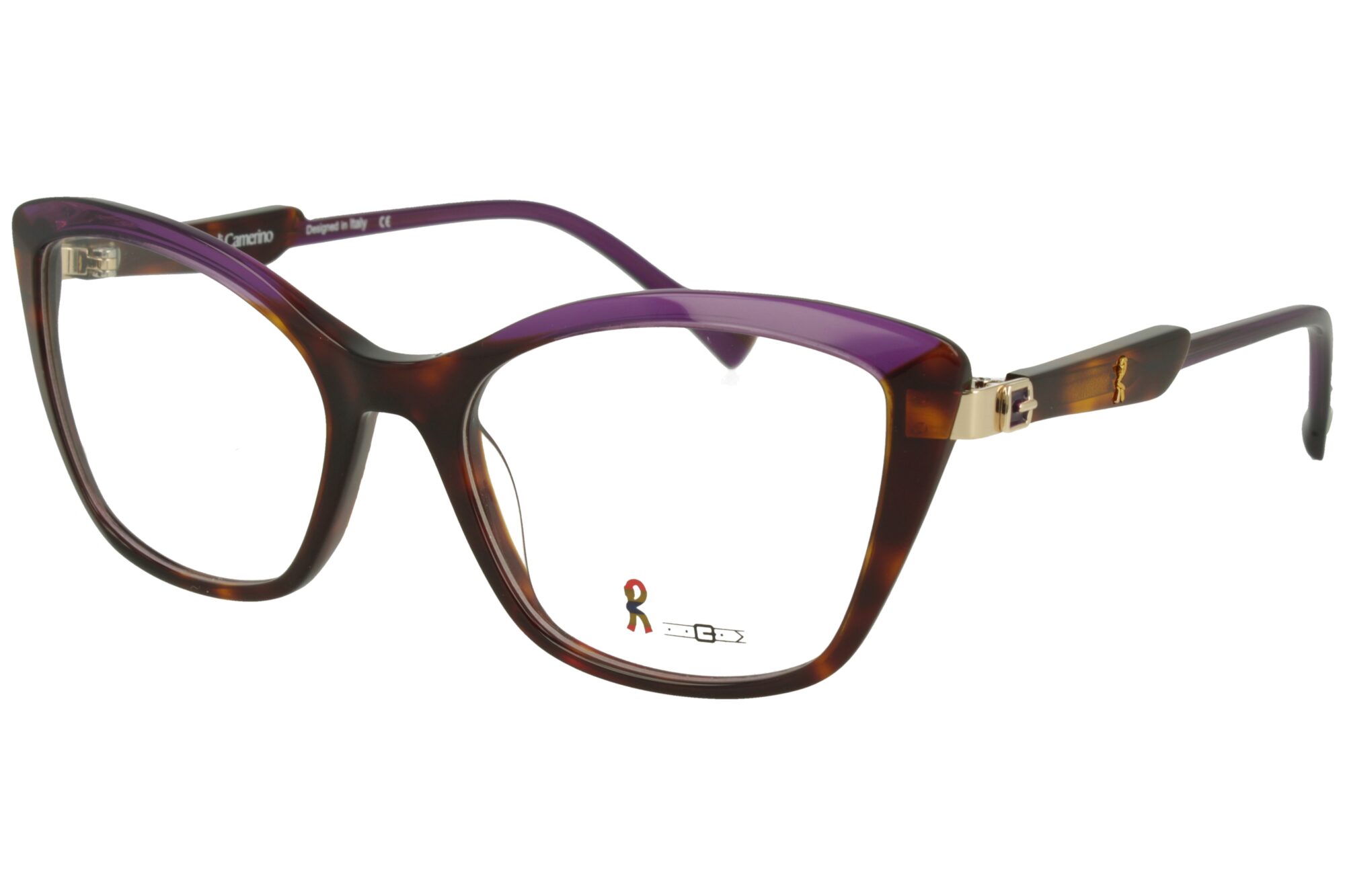 Roberta Di Camerino RDV.328.16 DARK AVANA+DRK XTAL PURPLE FRONT AND TEMPLE PLASTIC FRAME