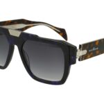 AVANA BLU FRONT DRK AVANA/XTAL TEMPLE GR DRK BLUE LENSES PLASTIC SUNGLASSES