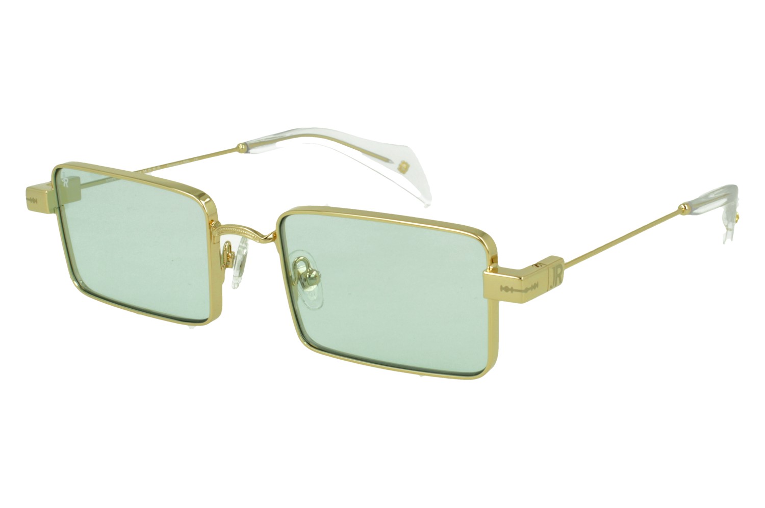 John Richmond RIS.077.10 SHINY GOLD FRONT/TEMPLE XTAL AC ETIP GREEN MIRR LENSES SUNGLASSES