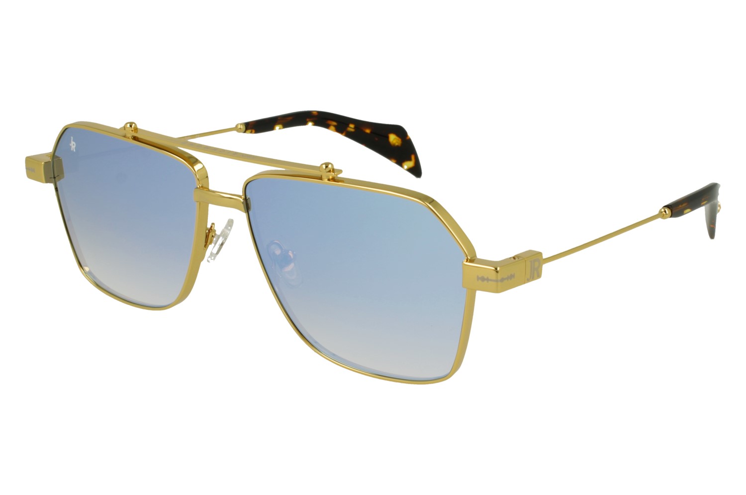 John Richmond RIS.081.14 YELLOW GOLD FRONT/TEMPLE AVANA AC ETIP GR BLU MIRR LENSES METAL SUNGLASSES