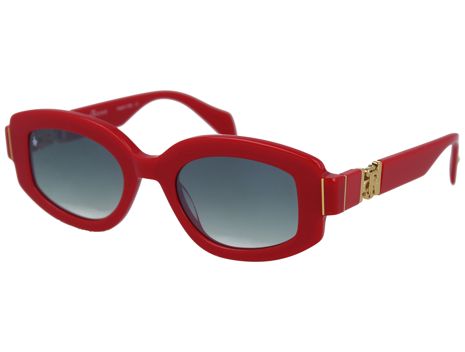 John Richmond RIS.084.05 RED FRONT/TEMPLE GRAD GREEN MIRROR LENSES PLASTIC SUNGLASSES