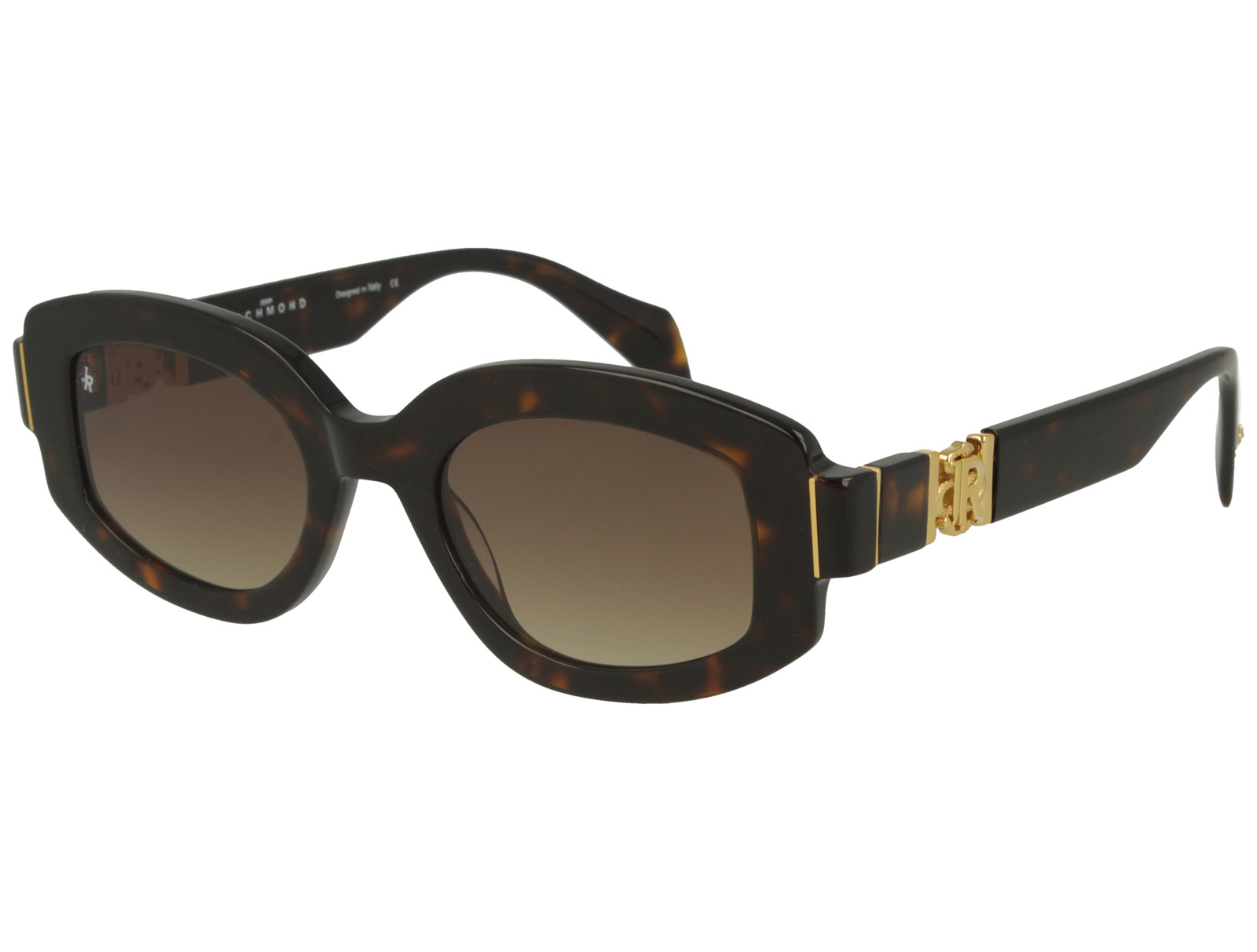 John Richmond RIS.084.16 DARK AVANA FRONT/TEMPLE GRAD BROWN LENSES PLASTIC SUNGLASSES