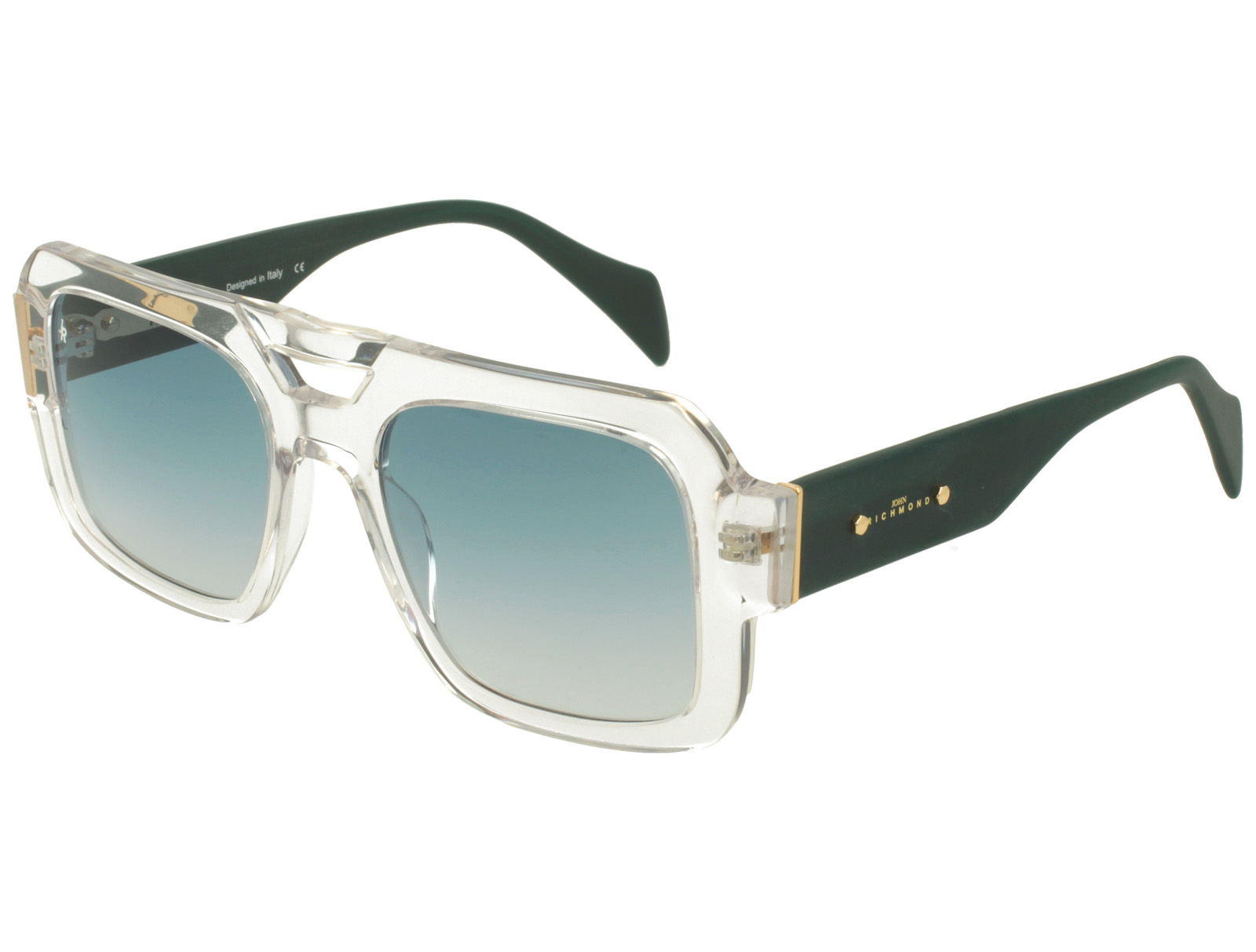 John Richmond RIS.085.06 XTAL FRONT OTTANIO MATT TEMPLE GRAD BLUE LENSES PLASTIC SUNGLASSES