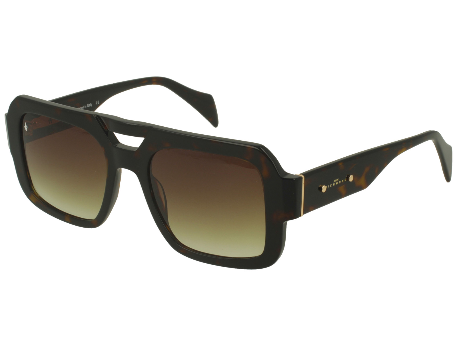 John Richmond RIS.085.16 DARK AVANA FRONT/TEMPLE GRAD BROWN LENSES PLASTIC SUNGLASSES