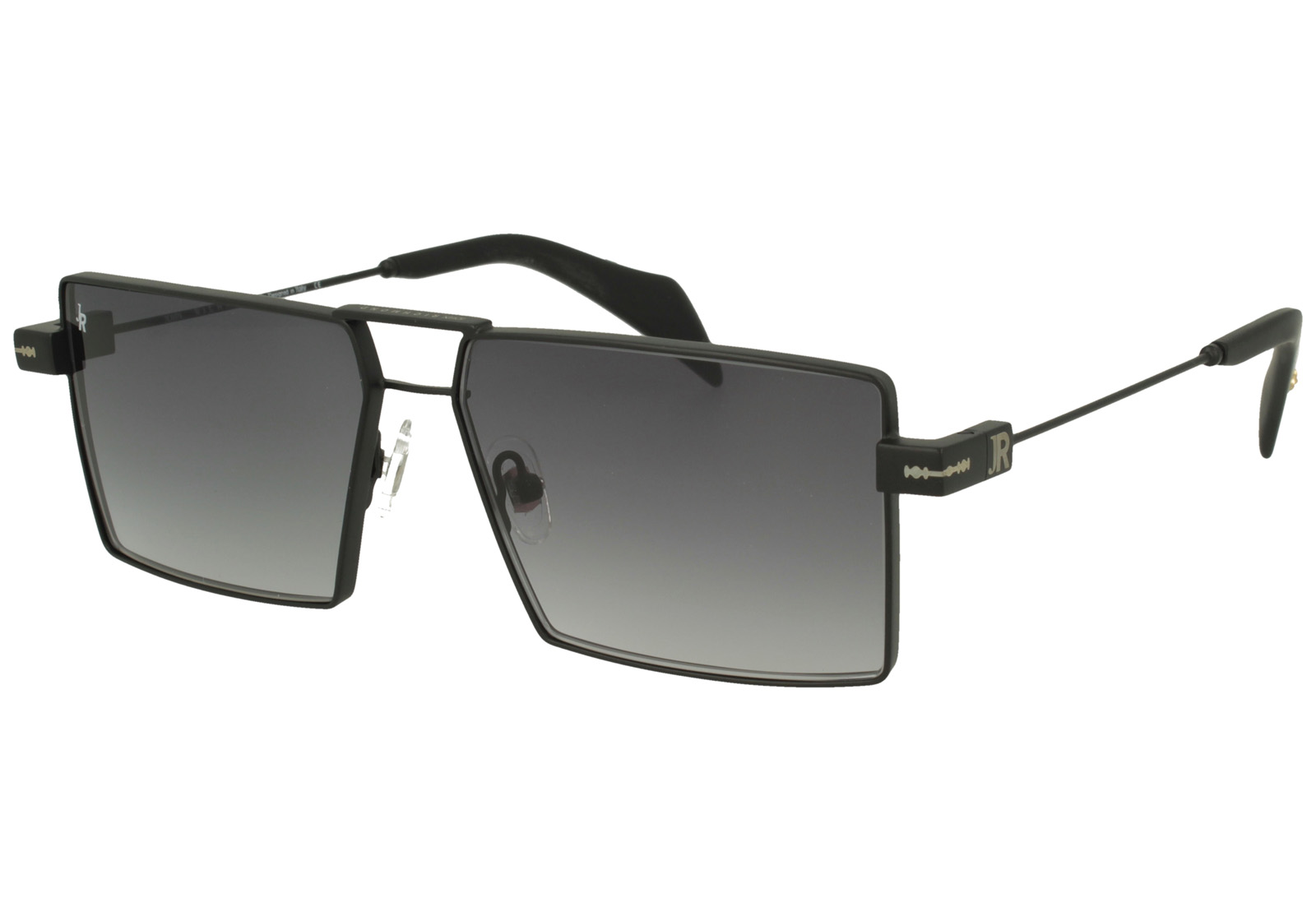 John Richmond RIS.087.01 BLACK MATT FRONT/TEMPLE GRAD GREY LENSES METAL SUNGLASSES