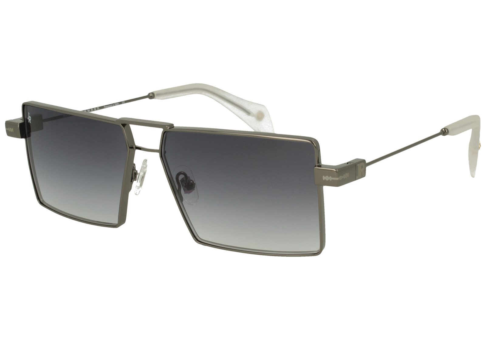 John Richmond RIS.087.08 MEDIUM GUN FRONT/TEMPLE GRAD DRK BLUE LENSES METAL SUNGLASSES