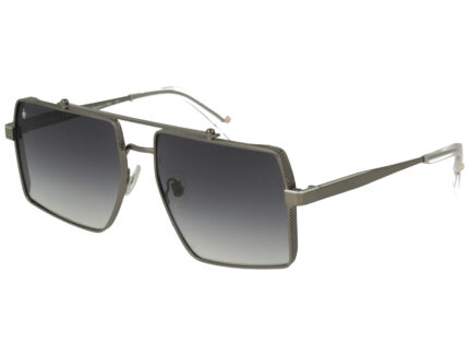 MEDIUM GUN FRONT/TEMPLE XTAL AC ETIP GR DRK BLUE LENSES METAL SUNGLASSES