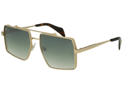 SHINY GOLD FRONT/TEMPLE DRK AVANA AC ETIP GR GREEN MIRR LENSES METAL SUNGLASSES