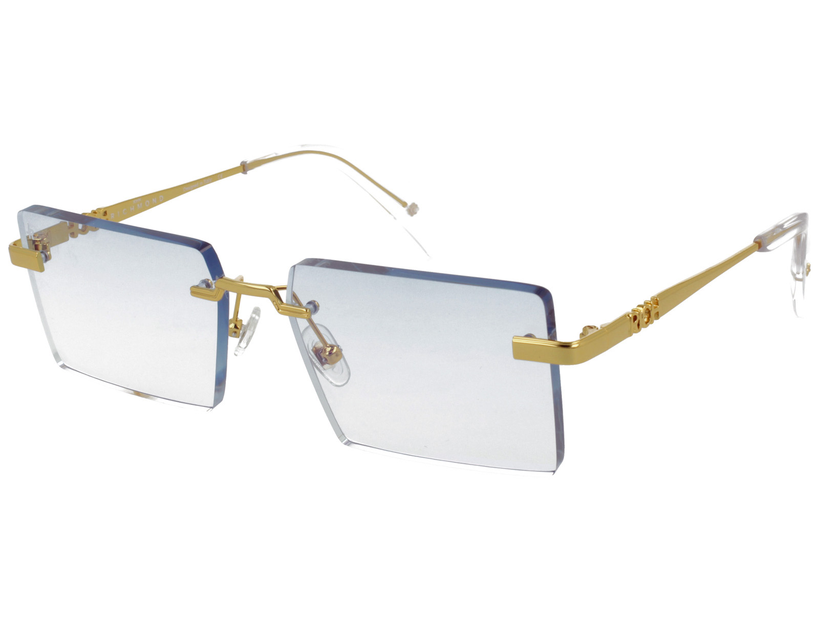 John Richmond RIS.089.10 YELLOW GOLD FRONT/TEMPLE GRAD LIGHT BLUE LENSES METAL SUNGLASSES