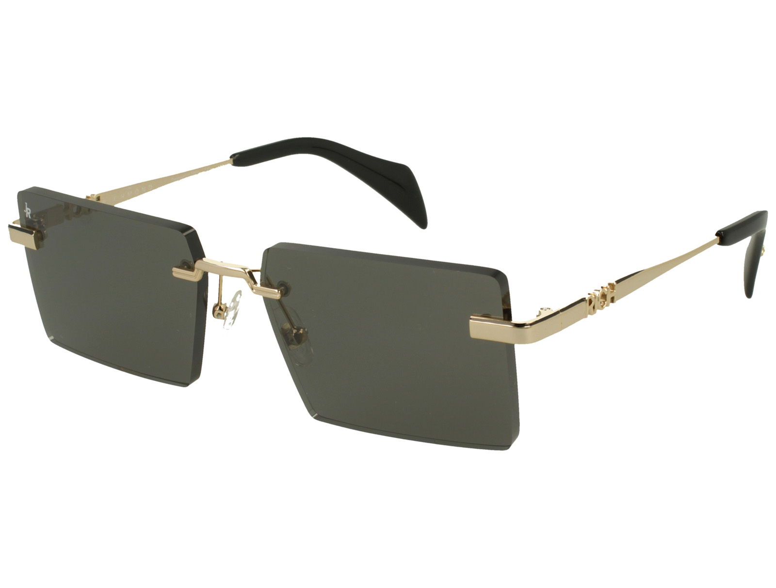 John Richmond RIS.089.12 SHINY GOLD FRONT/TEMPLE FULL DRK GREY LENSES METAL SUNGLASSES
