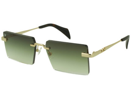 SHINY GOLD FRONT/TEMPLE GRAD DRK GREEN LENSES METAL SUNGLASSES
