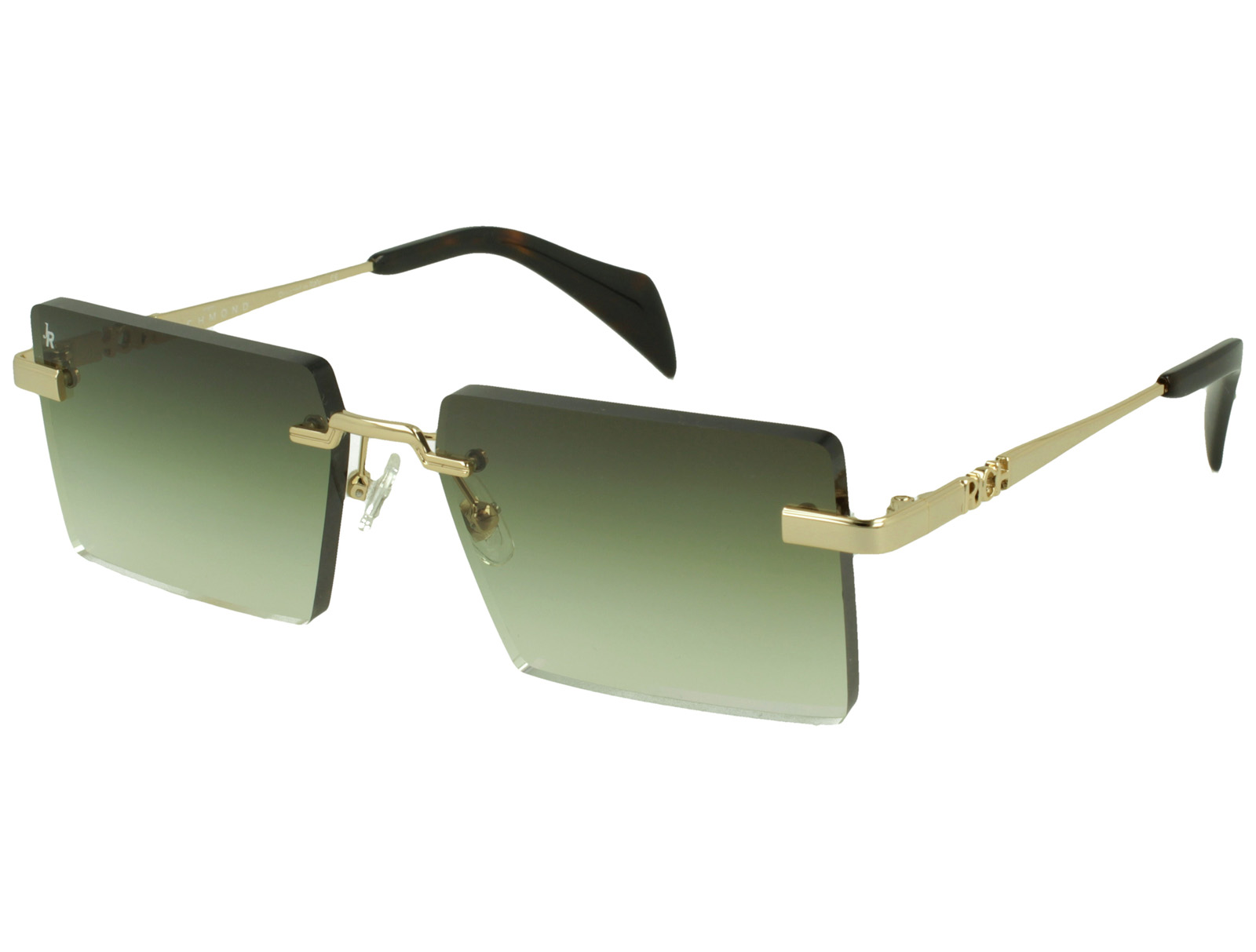 John Richmond RIS.089.14 SHINY GOLD FRONT/TEMPLE GRAD DRK GREEN LENSES METAL SUNGLASSES