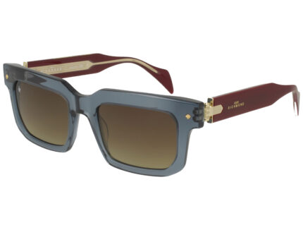 XTAL LIGHT BLU FRONT FULL BORDX/XTAL TEMPLE GR DRK BROWN LENSES PLASTIC SUNGLASS