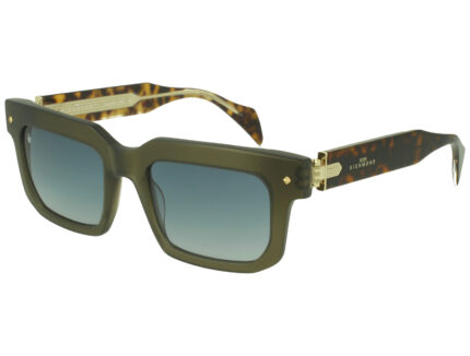 XTAL DARK OLIVE FRONT DRK AVANA/XTAL TEMPLE GR DRK BLU LENS PLASTIC SUNGLASS