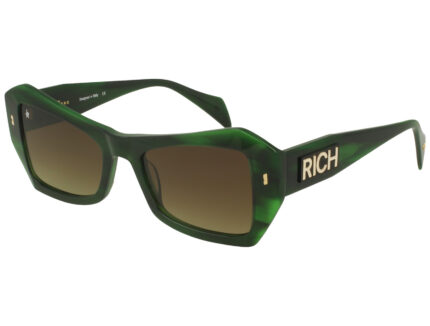 DRK GREEN STRIPED FRONT/TEMPLE  GR DRK BROWN LENSES PLASTIC SUNGLASSES