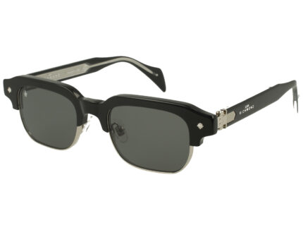 BLACK/SILVER FRONT BLK/XTAL TEMPLE FULL DRK GREY LENSES PLASTIC SUNGLASSES