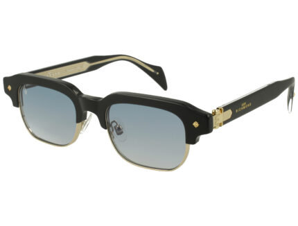 BLACK MATT /SHY GOLD FRONT BLK/XTAL TEMPLE GRAD BLUE LENSES PLASTIC SUNGLASSES
