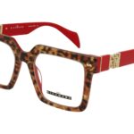 LEOPARD/RED FRONT RED  TEMPLE PLASTIC FRAME