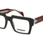 BLACK MATT FRONT FULL BORDEAUX + XTAL INSIDE TEMPLE PLASTIC FRAME