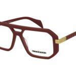 FULL BORDEAUX MATT FRONT/ETIPS YELLOW GOLD TEMPLE PLASTIC FRAME