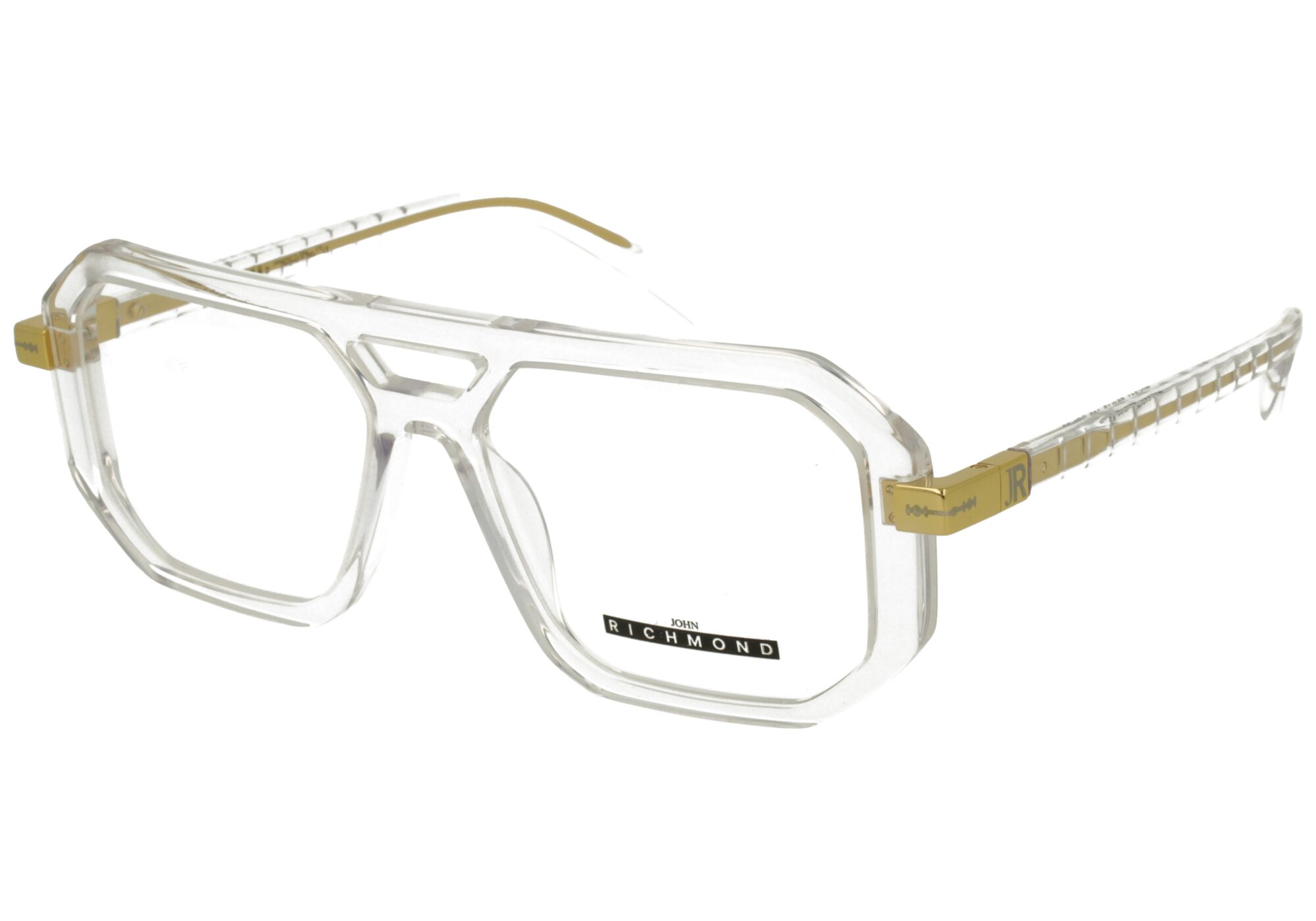 John Richmond RIV.241.07 XTAL FRONT/ETIPS YELLOW GOLD TEMPLE PLASTIC FRAME