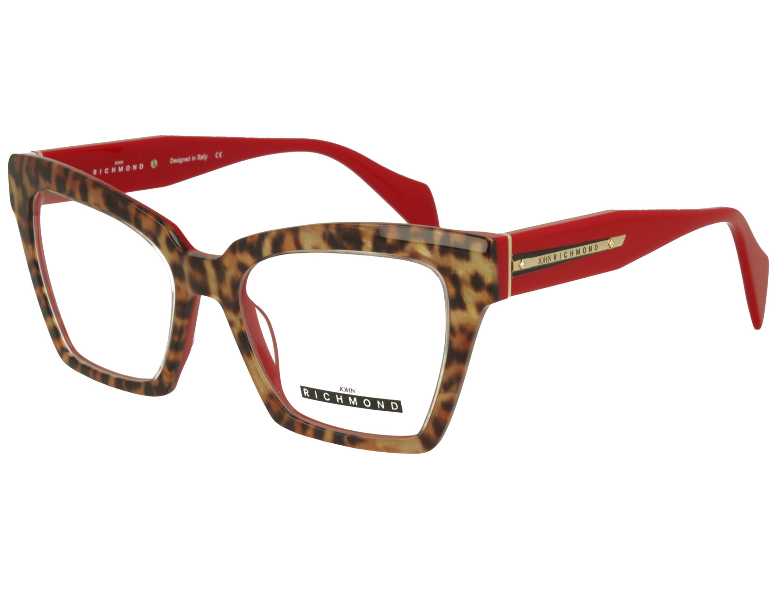 John Richmond RIV.244.06 LEOPARD/RED FRONT RED TEMPLE PLASTIC FRAME