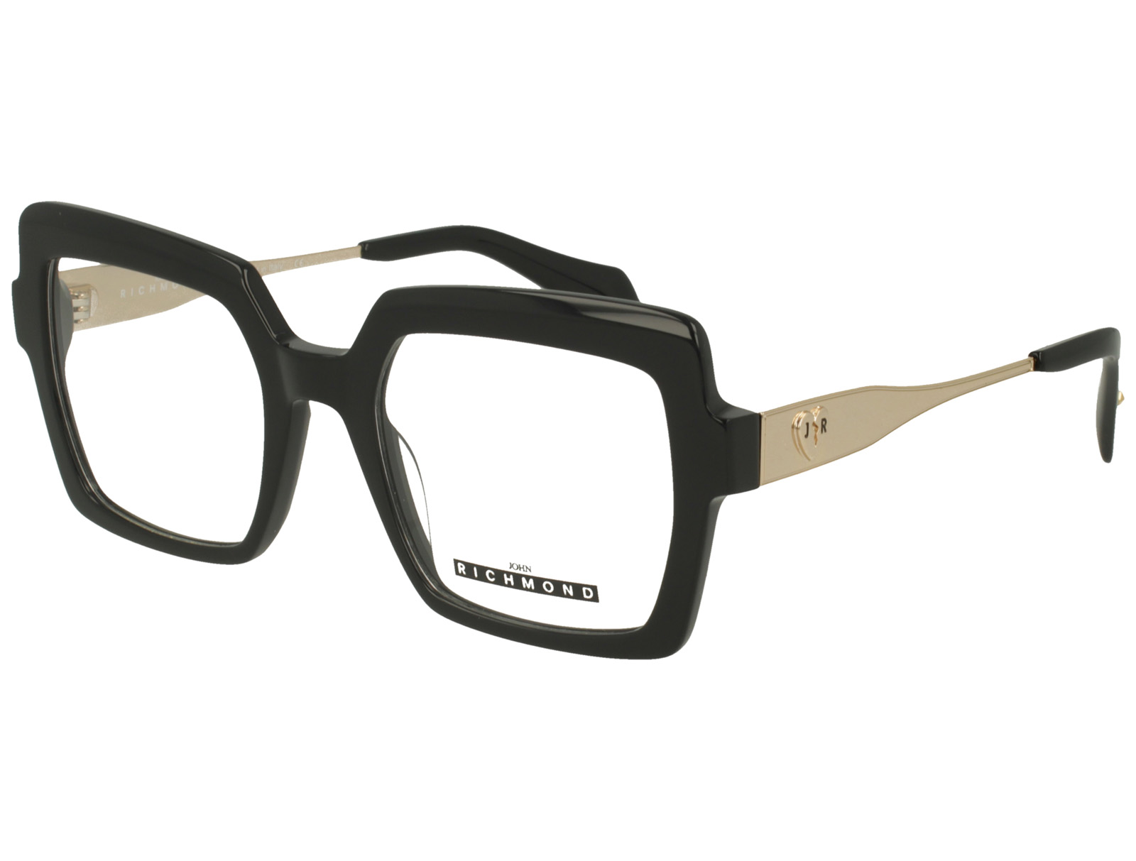 John Richmond RIV.248.00 BLACK FRONT/ETIPS SHINY GOLD TEMPLE PLASTIC FRAME