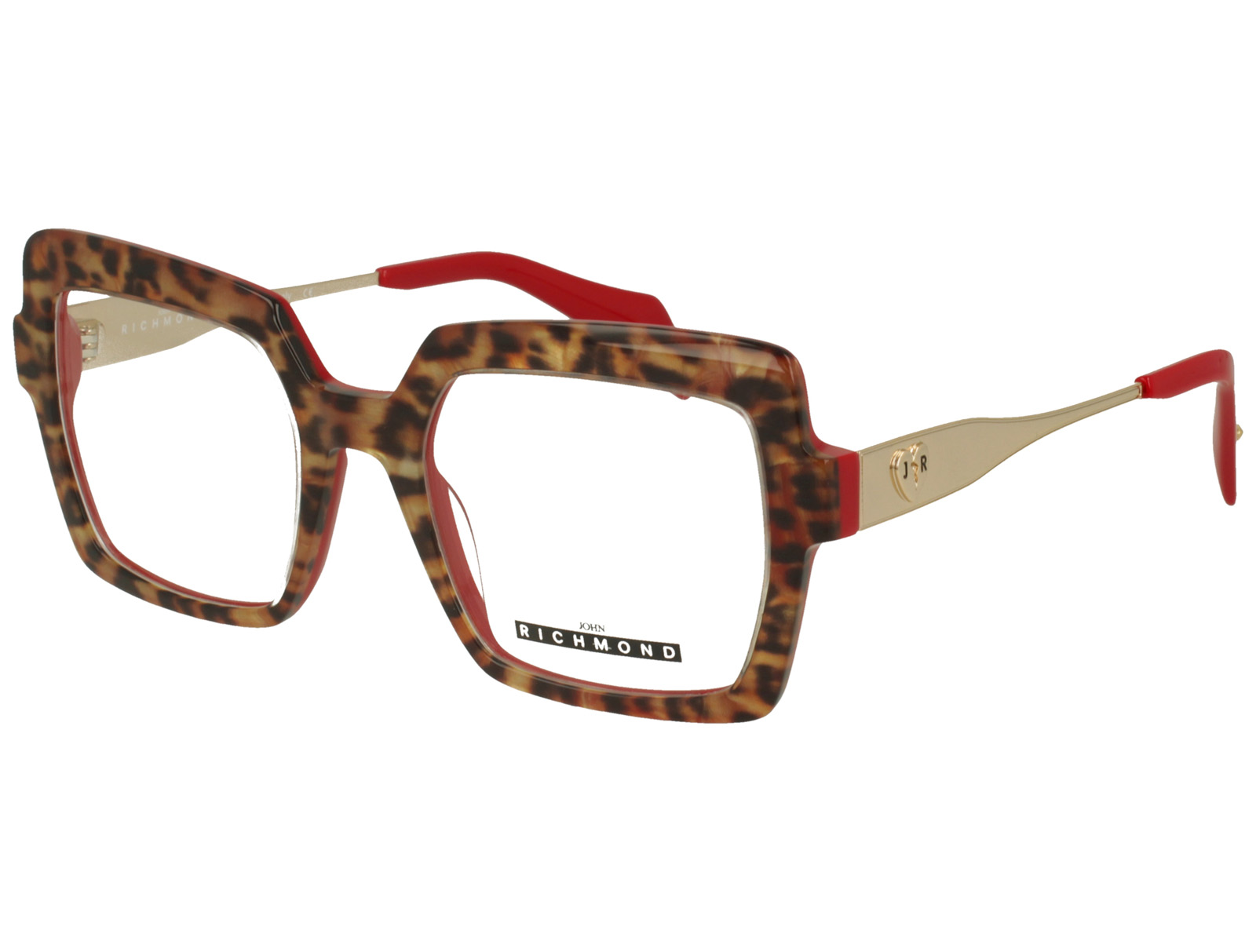 John Richmond RIV.248.06 LEOPARD/RED FRONT RED ETIPS SHINY GOLD TEMPLE PLASTIC FRAME