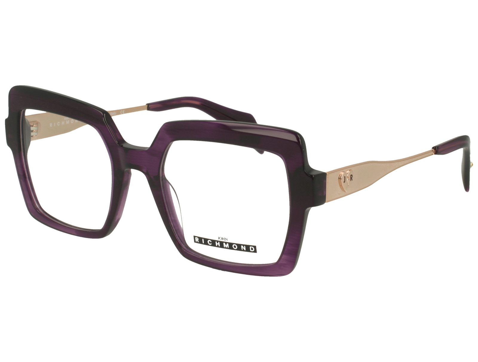 John Richmond RIV.248.07 PURPLE STRIPED FRONT/ETIPS SHINY PINK GOLD TEMPLE PLASTIC FRAME
