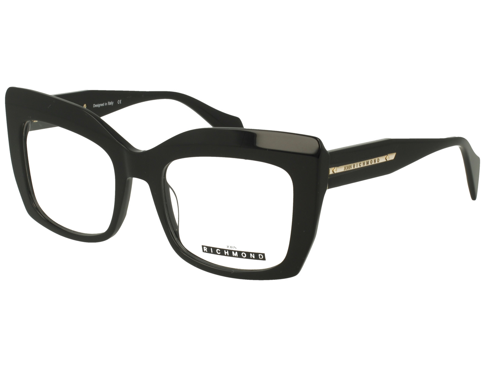 John Richmond RIV.249.00 BLACK FRONT AND TEMPLE PLASTIC FRAME