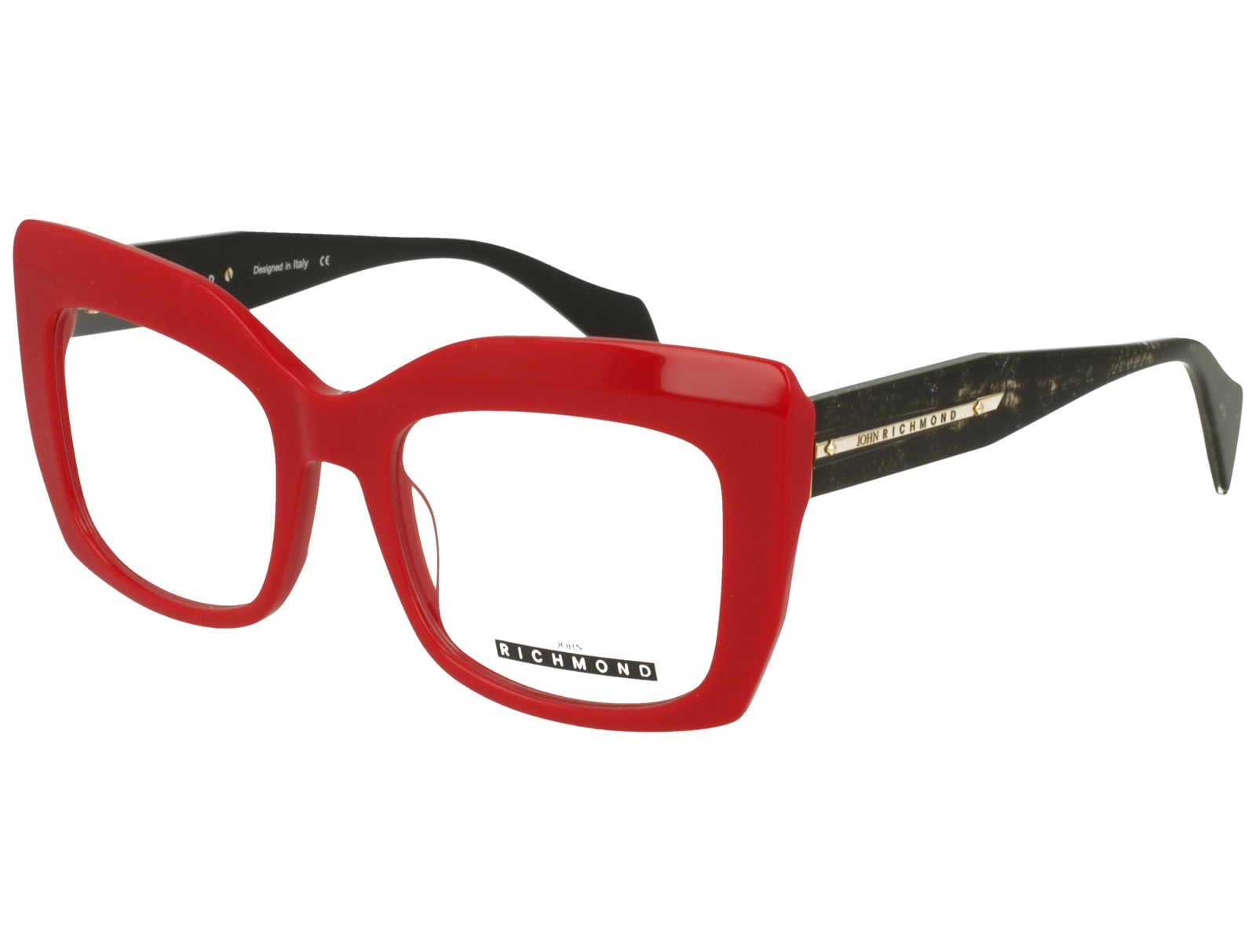 John Richmond RIV.249.05 RED FRONT BLK GLITTER SNAKE TEMPLE PLASTIC FRAME