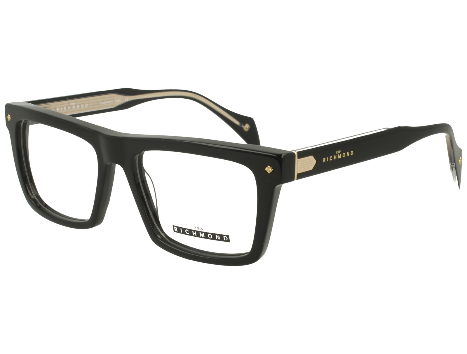 John Richmond RIV.258.00 BLACK FRONT BLACK/XTALTEMPLE PLASTIC FRAME