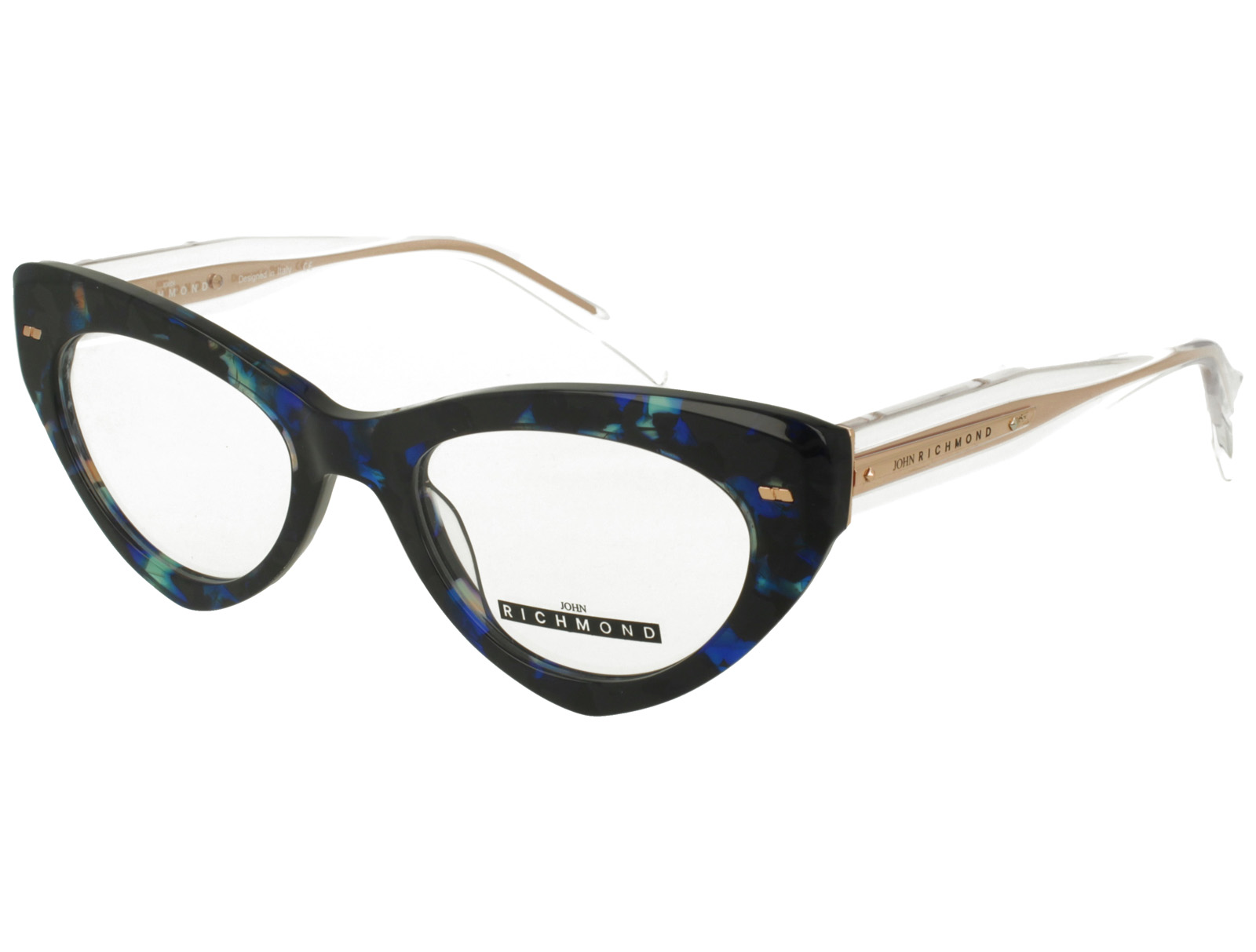 John Richmond RIV.259.02 BLU AVANA MULTI FRONT XTALTEMPLE PLASTIC FRAME