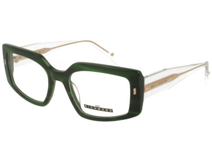 DARK GREEN STRIPED FRONT XTAL TEMPLE  PLASTIC FRAME