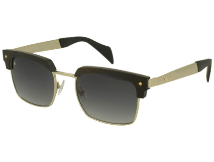 SHINY GOLD MATT FRONT/TEMPLE BLK MATT ETIPS GR GREY LENSES METAL SUNGLASSES